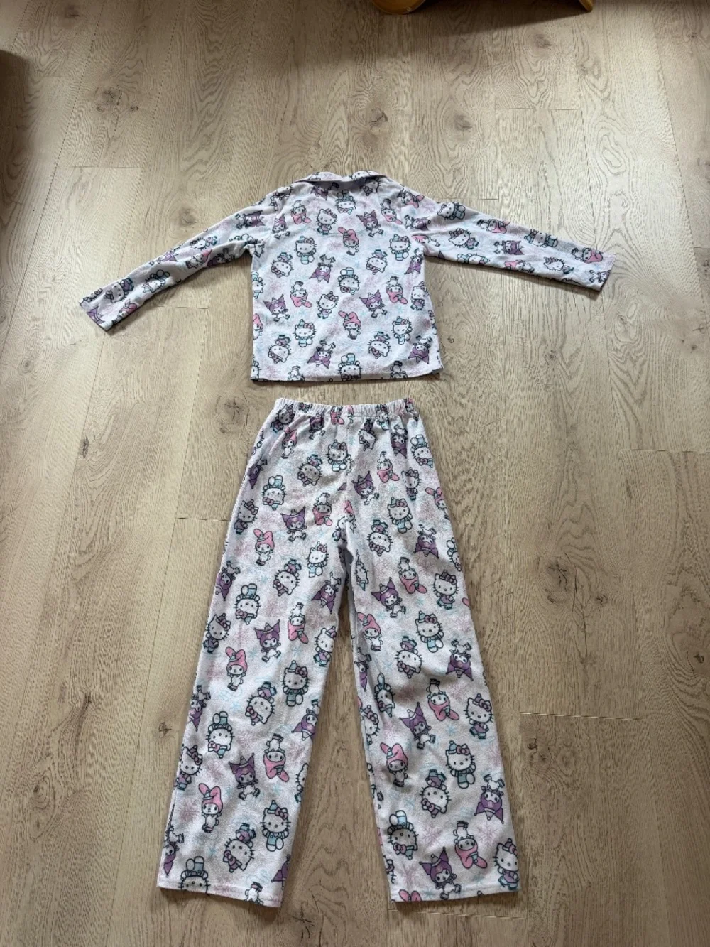 Hello Kitty Girls Notch Collar Top & Sleep Pants Pajama Set, 2-Piece Sz.8